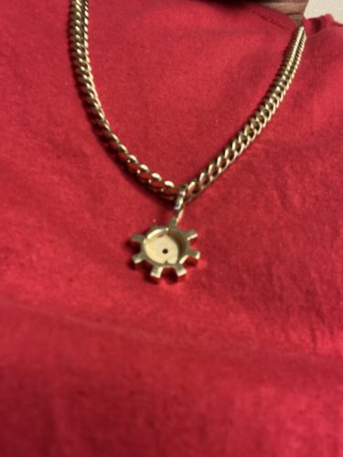AR Bolt Head Necklace - 14K Gold photo review