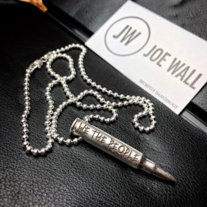 Joe Wall 223 Bullet necklace collaboration with Dark Alliance
