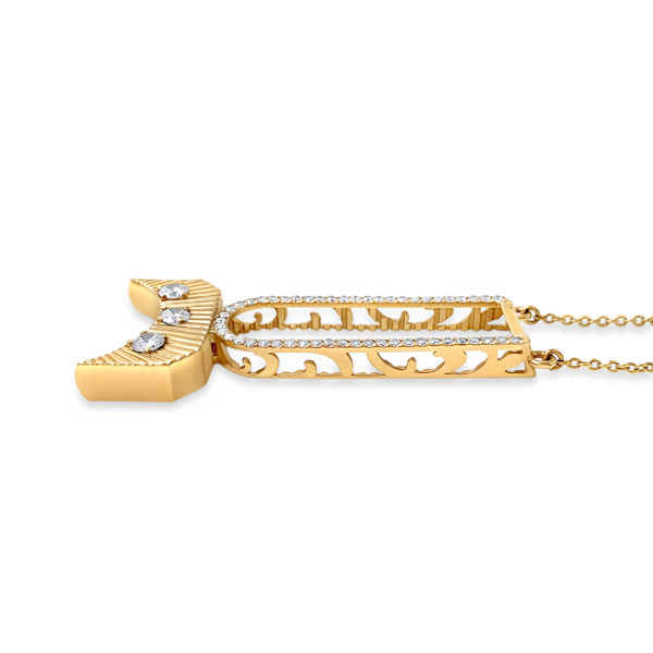 Joe Wall 1911 Trigger bar necklace gold and diamonds