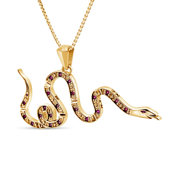 14K Gold Joe Wall Join or Die Snake Red