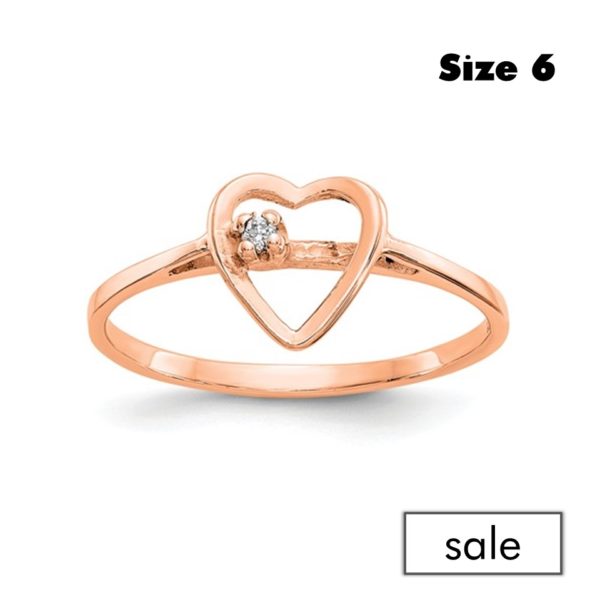 sub compact diamond heart ring sample sale