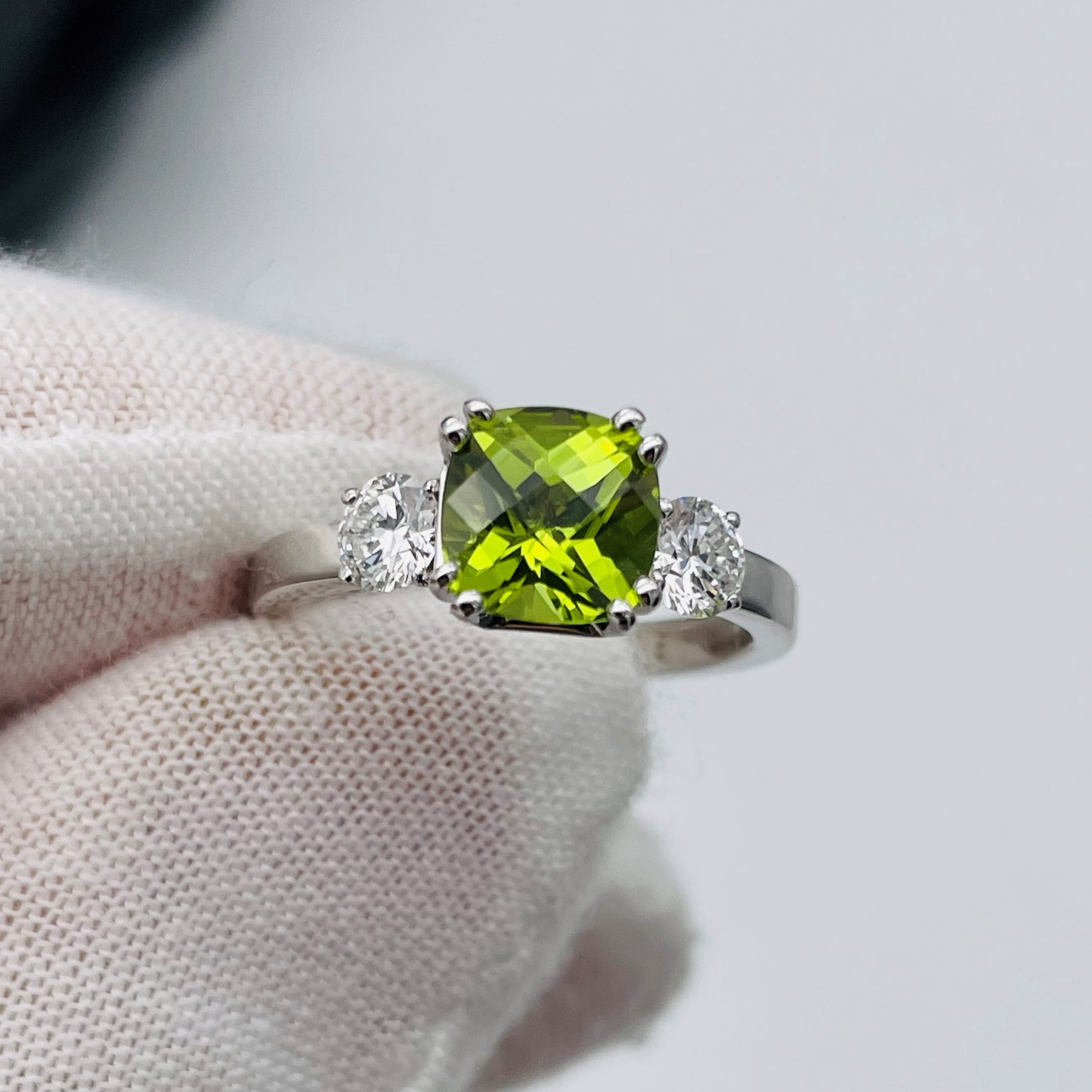 Engagement Ring - Peridot, Diamonds